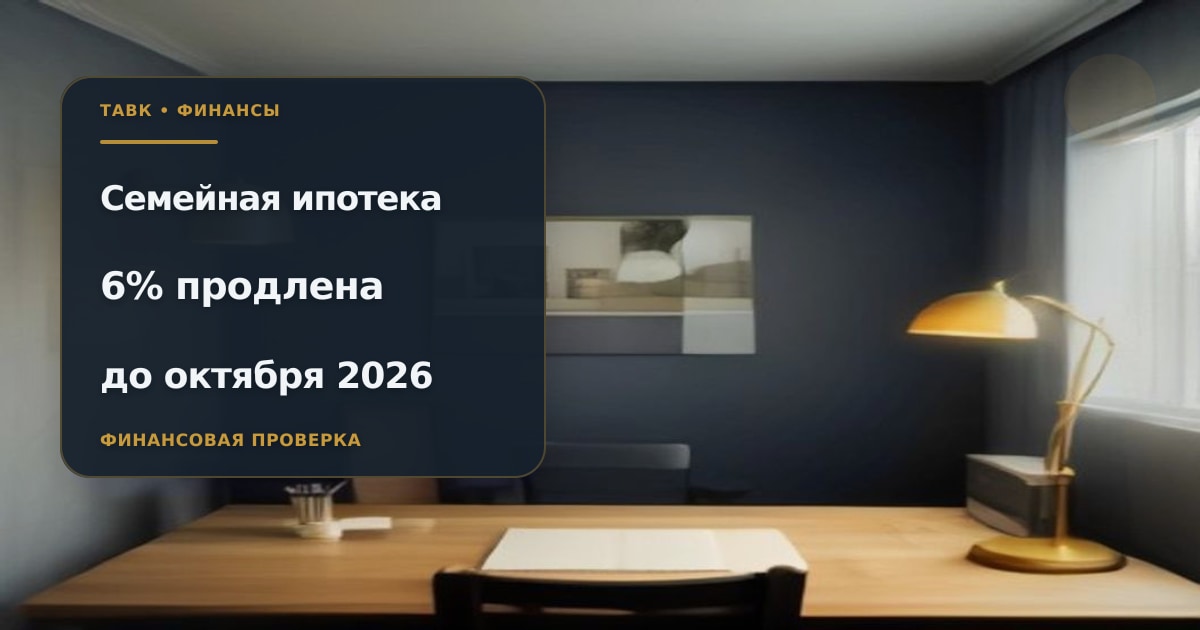 Иллюстрация к статье «Семейная ипотека 6 процентов продлена до октября 2026»
